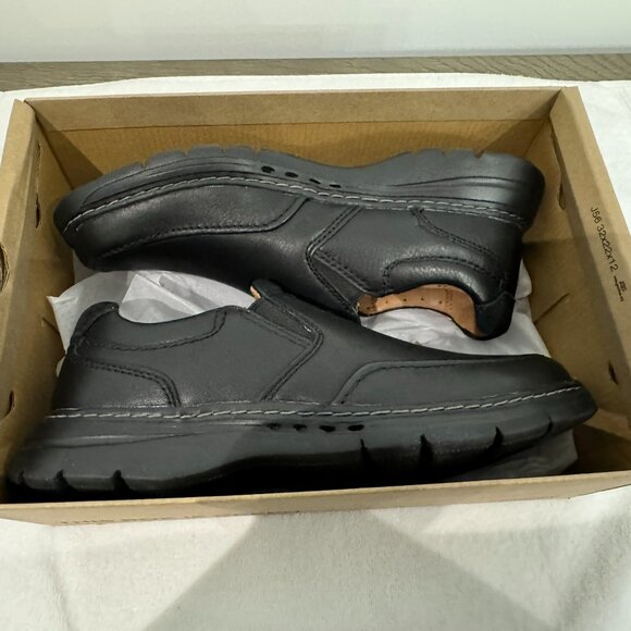CLARKS Men's Brawley Step Black Leather Loafers - Size 8 XW - NEW! - Picture 8 of 11